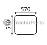 WINDSHIELD FLAT - NON-TINTED - John Deere 10,20,40, Massey Ferguson 100, Claas, Deutz series