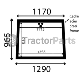 OPENING FRONT WINDSHIELD WITH FRAME - FLAT - NON-TINTED - John Deere 20, 30 series