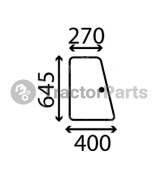 SLIDING REAR WINDOW FLAT - NON-TINTED - John Deere 20 serie