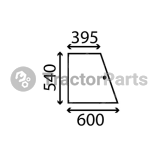 SLIDING SIDE WINDOW FLAT - NON-TINTED - John Deere 20 serie