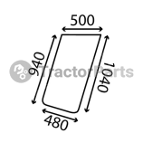 DOOR WINDOW FLAT - NON-TINTED - John Deere 20 serie