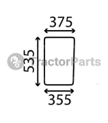 LOWER FRONT GLASS FLAT - NON-TINTED - John Deere 30 serie
