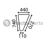 SLIDING SIDE WINDOW FLAT - NON-TINTED - John Deere 30 serie