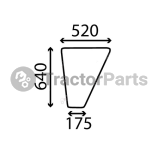 LOWER DOOR WINDOW FLAT - NON-TINTED - John Deere 30 serie