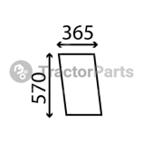 FIXED SIDE WINDOW FLAT - NON-TINTED - John Deere 20,30, Massey Ferguson 100, Ford, Fiat series
