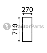 LOWER FRONT GLASS FLAT - NON-TINTED - John Deere 20, Massey Ferguson 100, Ford, Fiat series