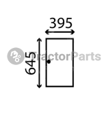 SLIDING SIDE WINDOW FLAT - NON-TINTED - John Deere 20, Case 85, Massey Ferguson, Ford, Fiat series