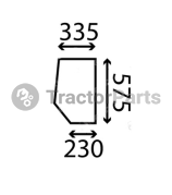 LOWER FRONT GLASS FLAT - NON-TINTED - John Deere 30 serie