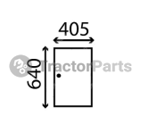 SLIDING SIDE WINDOW FLAT - NON-TINTED - John Deere 30, Case, Massey Ferguson, Fiat series