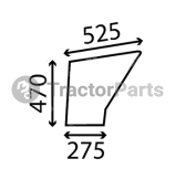 LOWER DOOR WINDOW FLAT - NON-TINTED - John Deere 40 serie