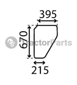LOWER DOOR WINDOW FLAT - NON-TINTED - John Deere 30 serie