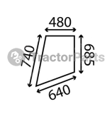 UPPER DOOR WINDOW FLAT - NON-TINTED - John Deere 30 serie