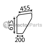 LOWER DOOR WINDOW FLAT - NON-TINTED - John Deere 30 serie