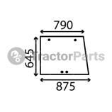 OPENING SIDE WINDOW FLAT - NON-TINTED - John Deere 30, Case 44, Massey Ferguson 1000, Fiat series