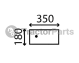 SLIDING LOWER REAR WINDOW FLAT - NON-TINTED - John Deere 40, Massey Ferguson 100,200, Fiat series