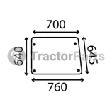 SIDE WINDOW FLAT - NON-TINTED - John Deere 40, 50 series