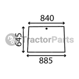 OPENING FRONT WINDSHIELD FLAT - TINTED - John Deere 30,40, Case, Massey Ferguson, Claas, Ford series