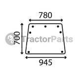WINDSHIELD FLAT - NON-TINTED - John Deere 45 serie