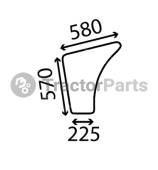 LOWER DOOR WINDOW FLAT - NON-TINTED - John Deere 45 serie