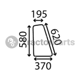 SIDE WINDOW FLAT - NON-TINTED - John Deere 45 serie