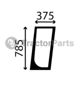 LOWER FRONT GLASS RIGHT - FLAT - TINTED - John Deere 5E serie