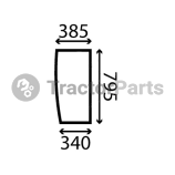 SIDE WINDOW RIGHT - FLAT - TINTED - John Deere 5E serie