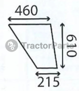 LOWER DOOR WINDOW RIGHT - FLAT - NON-TINTED - John Deere 30, 40 series