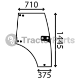 DOOR WINDOW RIGHT - CURVED - TINTED - John Deere 5020 serie