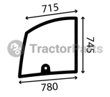 UPPER DOOR WINDOW LEFT - FLAT - TINTED - Claas Scorpion 6030