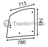 UPPER DOOR WINDOW LEFT - FLAT - TINTED - Claas Scorpion 6035