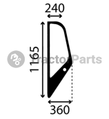 SIDE WINDOW LEFT - FLAT - TINTED - Massey Ferguson 8900