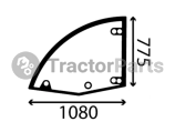 OPENING UPPER DOOR WINDOW LEFT - FLAT - TINTED - Deutz Agrovector 29.6LP