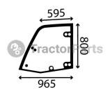 OPENING UPPER DOOR WINDOW LEFT - FLAT - NON-TINTED - Caterpillar TH-C, TH336C