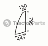 UPPER FRONT DOOR WINDOW LEFT - FLAT - TINTED - Caterpillar TH-C