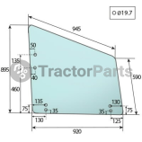 UPPER DOOR WINDOW LEFT - FLAT - TINTED - John Deere Telehandler 3000