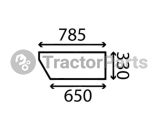 LOWER DOOR WINDOW LEFT - FLAT - NON-TINTED - JCB