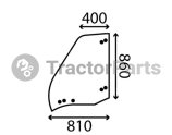 OPENING UPPER DOOR WINDOW LEFT - FLAT - NON-TINTED - Merlo Multifarmer