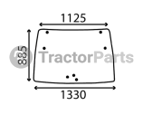 OPENING FRONT WINDSHIELD CURVED - NON-TINTED - Claas, Deutz