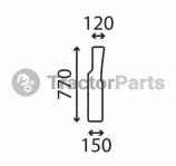 CABIN DOOR GLASS FLAT - TINTED - John Deere 5GF, 5GN, 5GV, GN