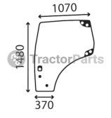 DOOR WINDOW LEFT - CURVED - TINTED - Case Puma, New Holland T5, T6