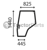 DOOR WINDOW LEFT - CURVED - TINTED - Massey Ferguson 5400
