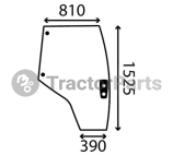 DOOR WINDOW RIGHT - CURVED - TINTED - Massey Ferguson 7600, 7700