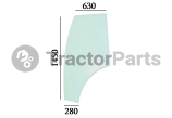 DOOR WINDOW LEFT (CURVED-TINTED) - Massey Freguson 3600