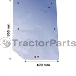 Glass Rear, Upper - Massey Ferguson 6100, 6200, 6400, 7400, 8100, 8200 Series