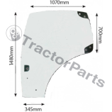 Glass Door LH - Case IHC, Ford New Holland