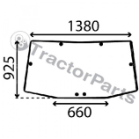 REAR WINDOW CURVED - TINTED - John Deere 7000, 8000, 8R serie