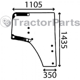 DOOR WINDOW RIGHT - CURVED - TINTED - John Deere 6030, 7030 series
