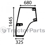DOOR WINDOW LEFT - CURVED - TINTED - Case IHC CS, CVX, New Holland T7500, TVT series