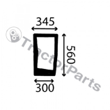 LOWER FRONT GLASS LEFT - CURVED - TINTED - Case IHC CS, CVX, New Holland T7500, TVT series
