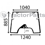 OPENING FRONT WINDSHIELD CURVED - TINTED - Case IHC, CS, CVX, New Holland TVT series